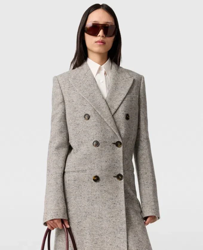 Cappotto lungo doppiopetto in tweed Cappotto lungo doppiopetto in tweed