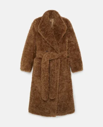 Cappotto Teddy in peluche con cintura