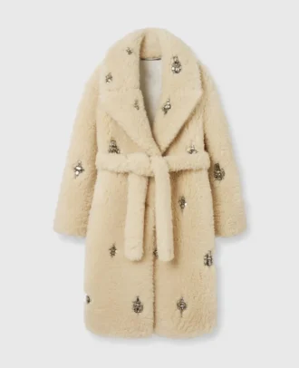 Cappotto Teddy in peluche impreziosito da cristalli
