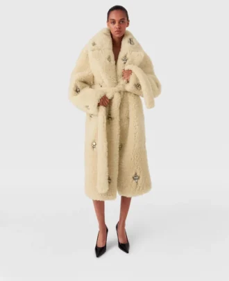 Cappotto Teddy in peluche impreziosito da cristalli