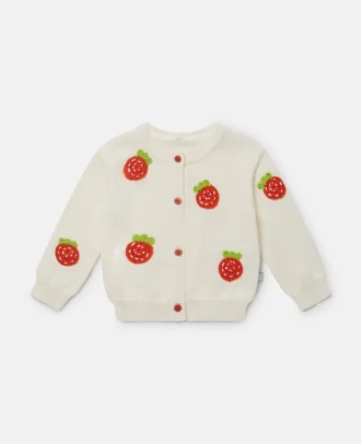Cardigan all’uncinetto con fragole