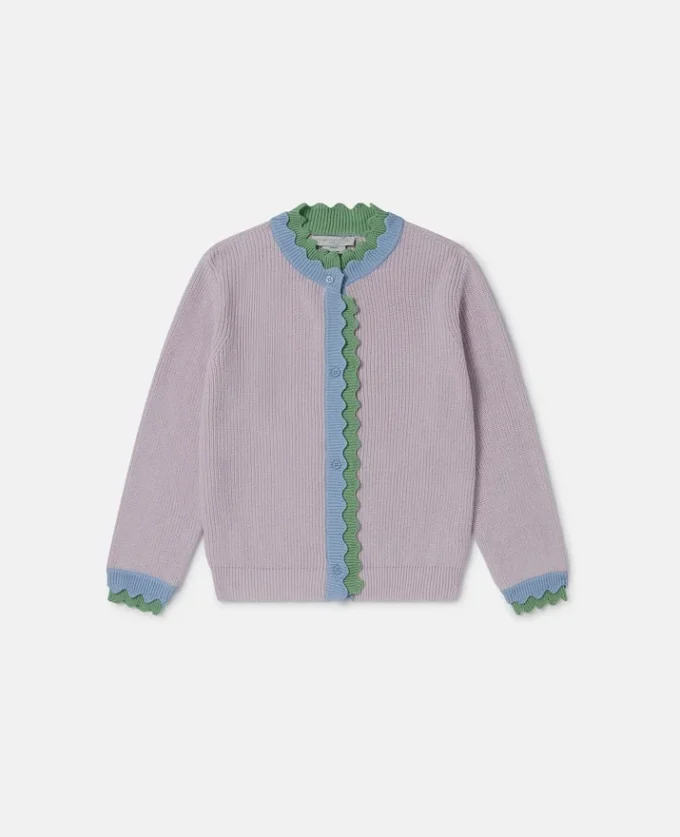 Cardigan con bordi smerlati