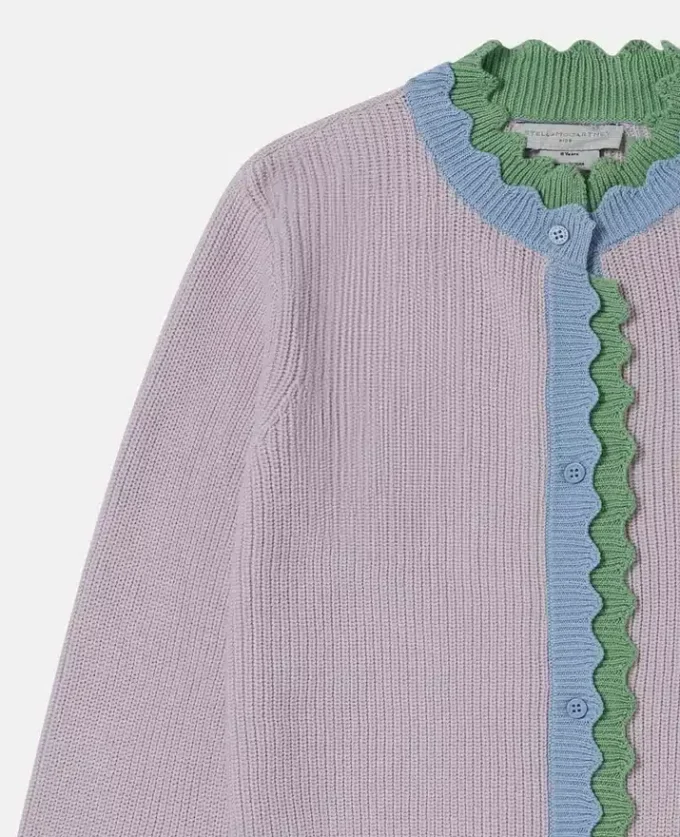Cardigan con bordi smerlati
