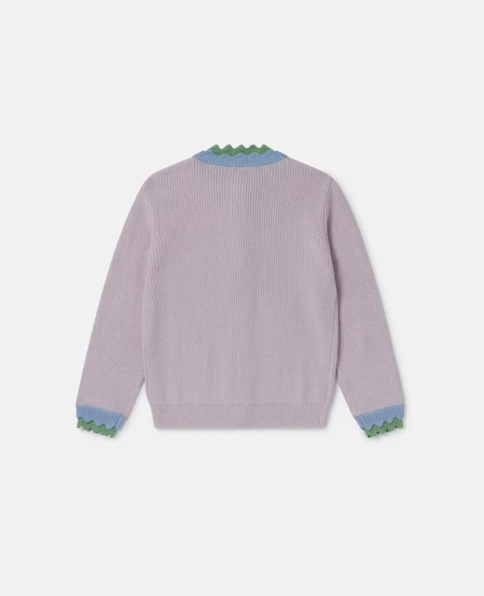 Cardigan con bordi smerlati