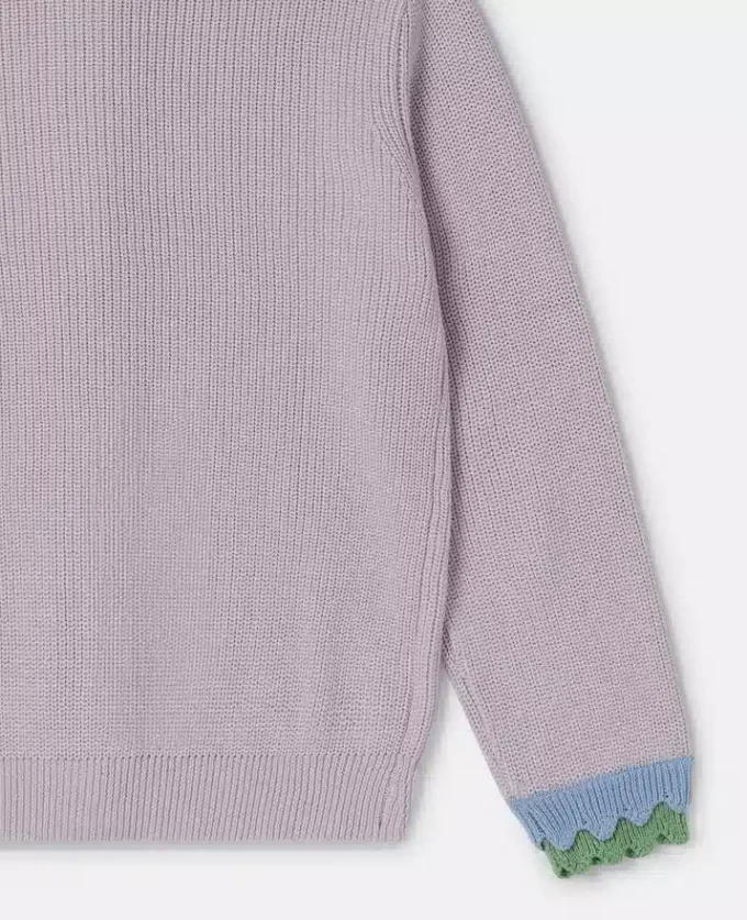 Cardigan con bordi smerlati