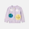 Cardigan con ricamo grafico Earth Friends Cardigan con ricamo grafico Earth Friends