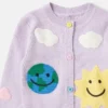Cardigan con ricamo grafico Earth Friends Cardigan con ricamo grafico Earth Friends