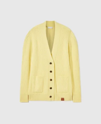 Cardigan con scollo a V in maglia grossa
