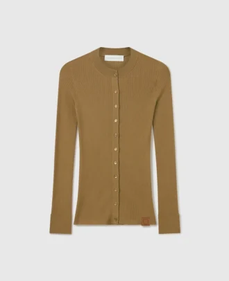 Cardigan girocollo in maglia leggera