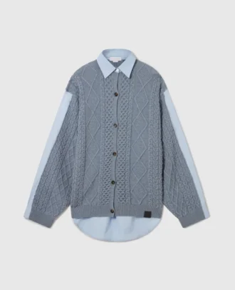 Cardigan ibrido in maglia