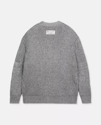Cardigan in cotone biologico con applicazione a forma di fragola