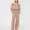 Cardigan in lana con collo in peluche Fair Isle Cardigan in lana con collo in peluche Fair Isle