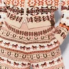 Cardigan in lana con collo in peluche Fair Isle Cardigan in lana con collo in peluche Fair Isle