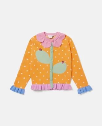 Cardigan in maglia all’uncinetto con motivo floreale