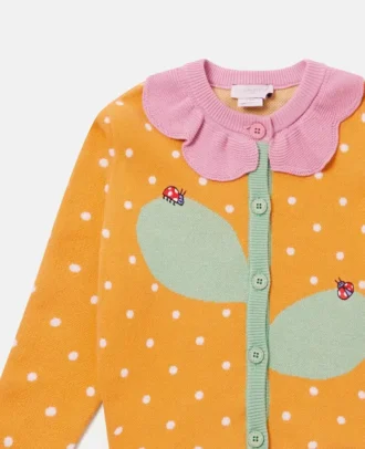 Cardigan in maglia all’uncinetto con motivo floreale