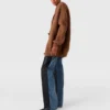 Cardigan oversize con scollo a V e bordi a costine