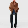 Cardigan oversize con scollo a V e bordi a costine