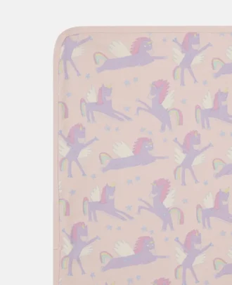Coperta reversibile con stampa unicorno arcobaleno