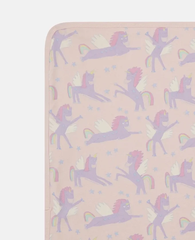 Coperta reversibile con stampa unicorno arcobaleno Coperta reversibile con stampa unicorno arcobaleno