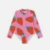 Costume da bagno a maniche lunghe con stampa fragole Costume da bagno a maniche lunghe con stampa fragole