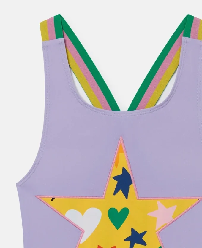 Costume da bagno con frange e stampa grafica a stelle Costume da bagno con frange e stampa grafica a stelle