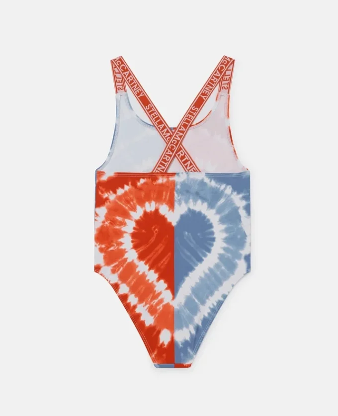 Costume da bagno con stampa grafica tie-dye a cuori Costume da bagno con stampa grafica tie-dye a cuori