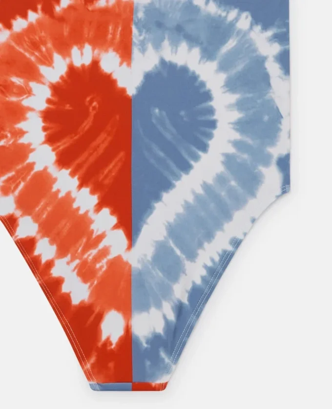 Costume da bagno con stampa grafica tie-dye a cuori Costume da bagno con stampa grafica tie-dye a cuori