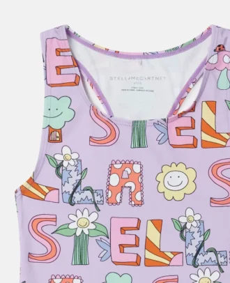 Costume da bagno con stampa lettering