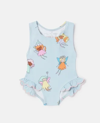 Costume da bagno con volant e stampa Fairies