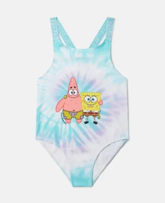 Costume da bagno tie-dye con grafica SpongeBob