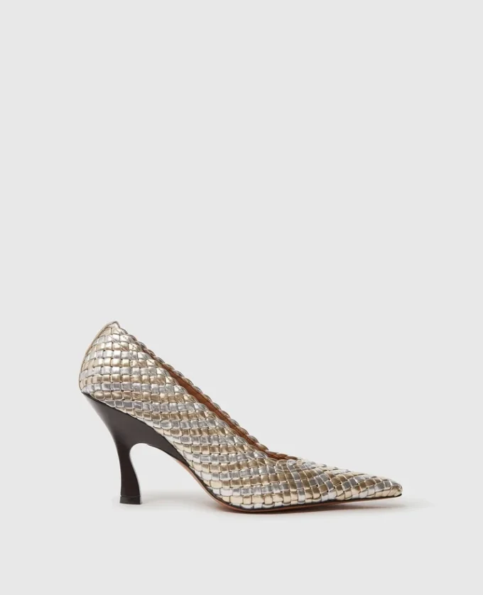 Elsa  Décolleté con tacco basso metallizzato intrecciato