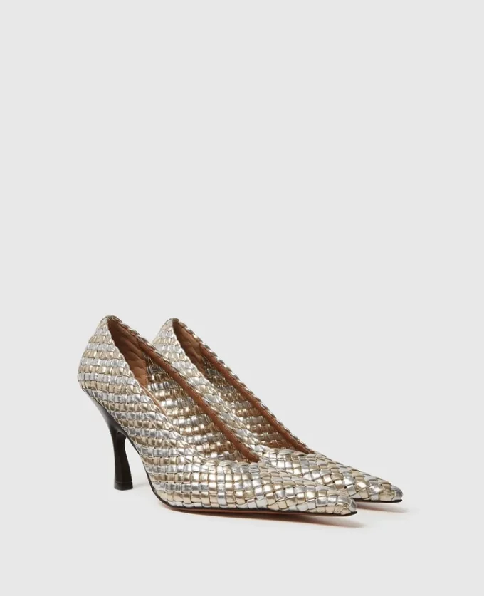 Elsa  Décolleté con tacco basso metallizzato intrecciato