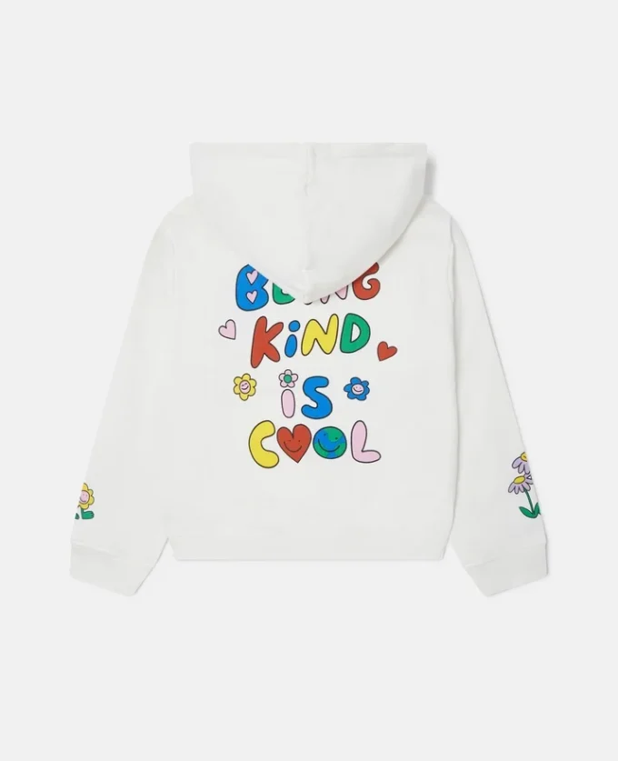 Felpa con cappuccio e zip con grafica Flower Felpa con cappuccio e zip con grafica Flower
