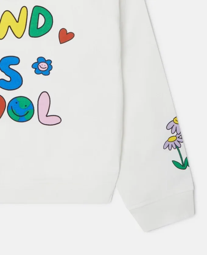 Felpa con cappuccio e zip con grafica Flower Felpa con cappuccio e zip con grafica Flower