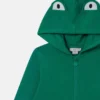 Felpa con cappuccio e zip con grafica rana Felpa con cappuccio e zip con grafica rana