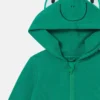 Felpa con cappuccio e zip con grafica rana Felpa con cappuccio e zip con grafica rana