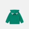 Felpa con cappuccio e zip con grafica rana Felpa con cappuccio e zip con grafica rana