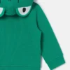 Felpa con cappuccio e zip con grafica rana Felpa con cappuccio e zip con grafica rana