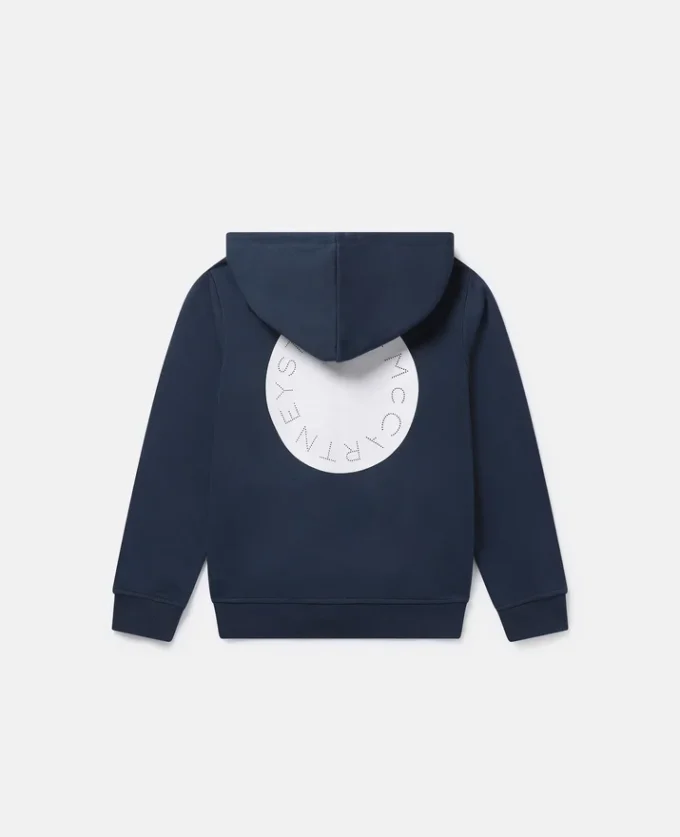 Felpa con cappuccio e zip con logo Felpa con cappuccio e zip con logo