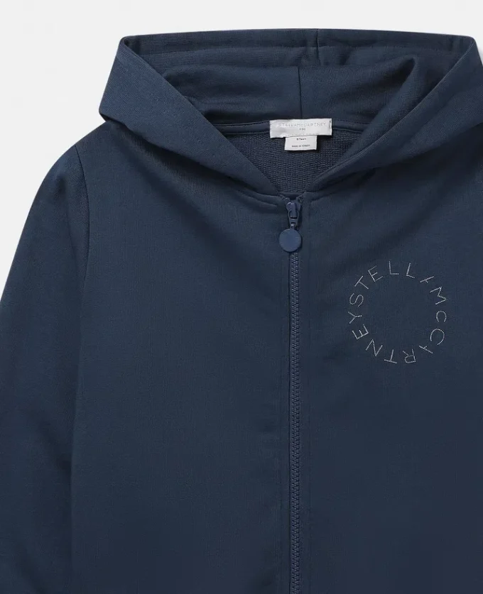 Felpa con cappuccio e zip con logo Felpa con cappuccio e zip con logo