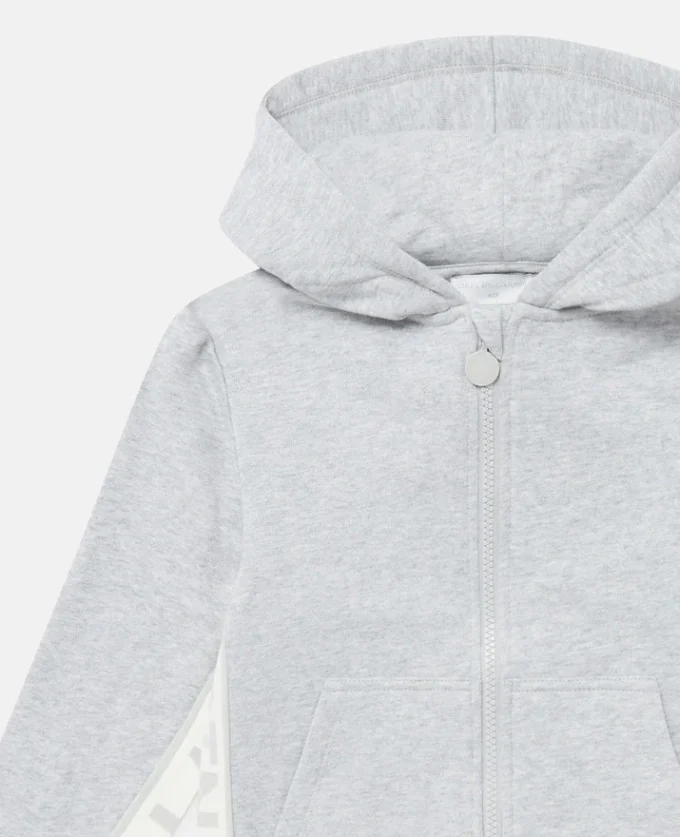 Felpa con cappuccio e zip con logo grafico