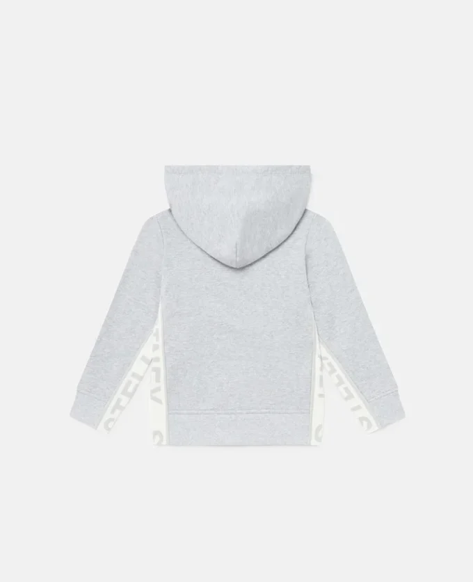 Felpa con cappuccio e zip con logo grafico