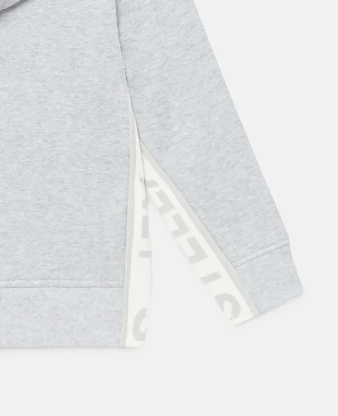 Felpa con cappuccio e zip con logo grafico