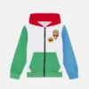 Felpa con cappuccio e zip in pile color block Felpa con cappuccio e zip in pile color block