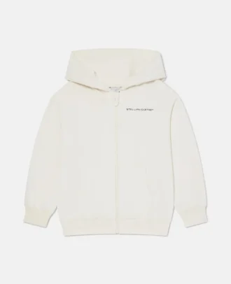 Felpa con cappuccio e zip integrale con logo