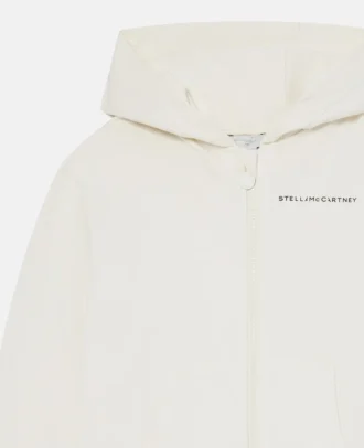 Felpa con cappuccio e zip integrale con logo