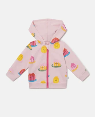 Felpa con cappuccio e zip intera con stampa Jelly