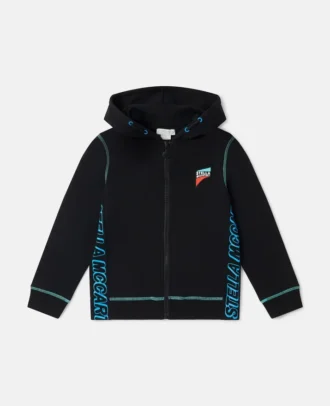 Felpa con cappuccio e zip SMC con bordi neon