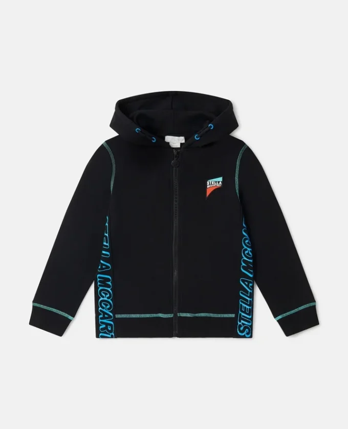 Felpa con cappuccio e zip SMC con bordi neon Felpa con cappuccio e zip SMC con bordi neon