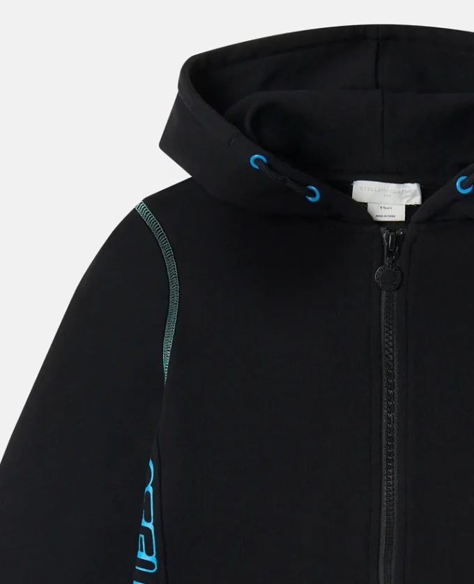 Felpa con cappuccio e zip SMC con bordi neon Felpa con cappuccio e zip SMC con bordi neon